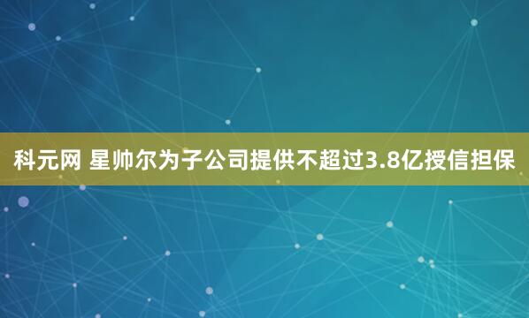 科元网 星帅尔为子公司提供不超过3.8亿授信担保